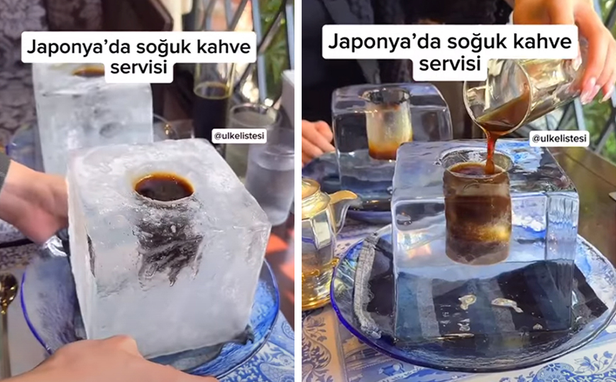 Καφετέρια σερβίρει κρύο καφέ μέσα… τεράστιο κομμάτι πάγου
