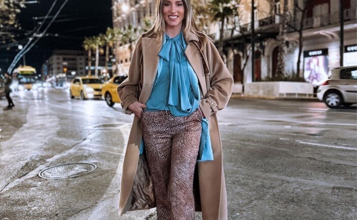 Αθηνά Οικονομάκου: Συνδύασε το λεοπάρ παντελόνι της με το πιο ανατρεπτικό χρώμα -Τόλμησε το